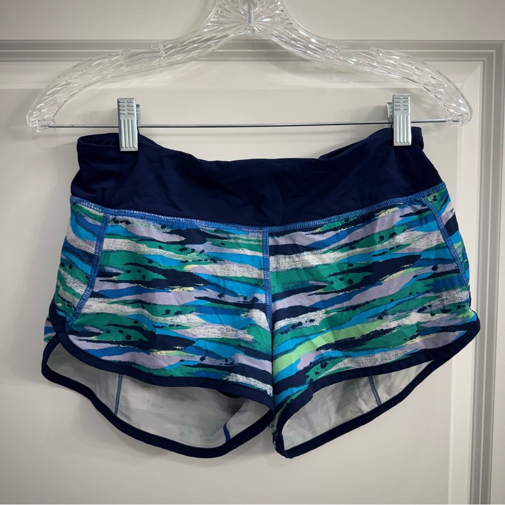 Lululemon Blue and Green Patterned Shorts